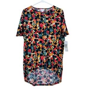 LuLaRoe Disney Womens XXS Tunic Shirt Stretch Minnie Mouse Geometric - NEW